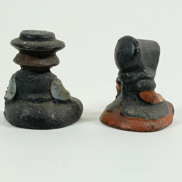 Vintage Cast Iron Amish Boy Girl Mini Figurines Rustic Primitive Decor - Picture 3 of 11